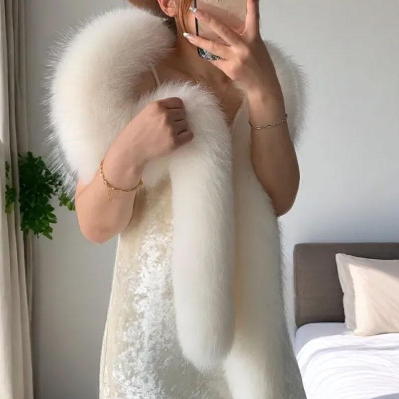 180cm Imitation Mink Fur Long Scarf Winter Warm Thickened Faux Fur Plush Wrap Shawl Women Fashion Vintage Scarves Outdoor