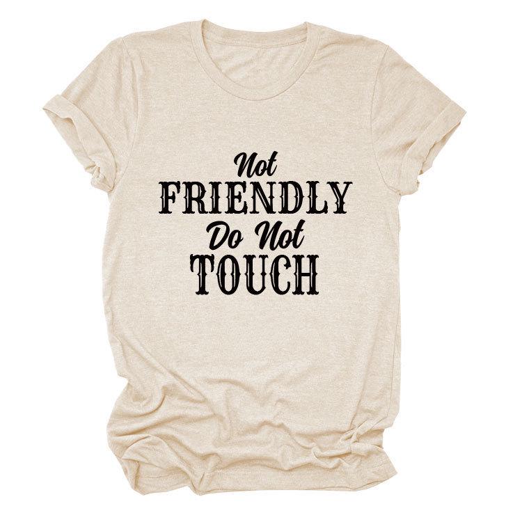 

Женская футболка свободного кроя с круглым вырезом и короткими рукавами - Дизайн «Недружелюбный, не трогать» Small