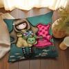 S-Santoro-Gorjuss Cute Cartoon Girl Personalized Picture Text Home Decorative Pillows Household Gifts 45X45Cm