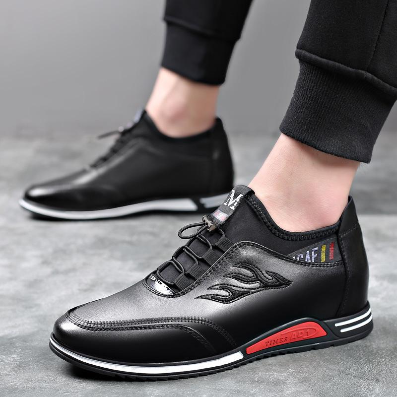 Inner Heightening Leather Shoes Men's 6CM Genuine Leather Business Casual Shoes Invisible Heightening 8CM Sports Shoes Men's Trendy Men's Shoes