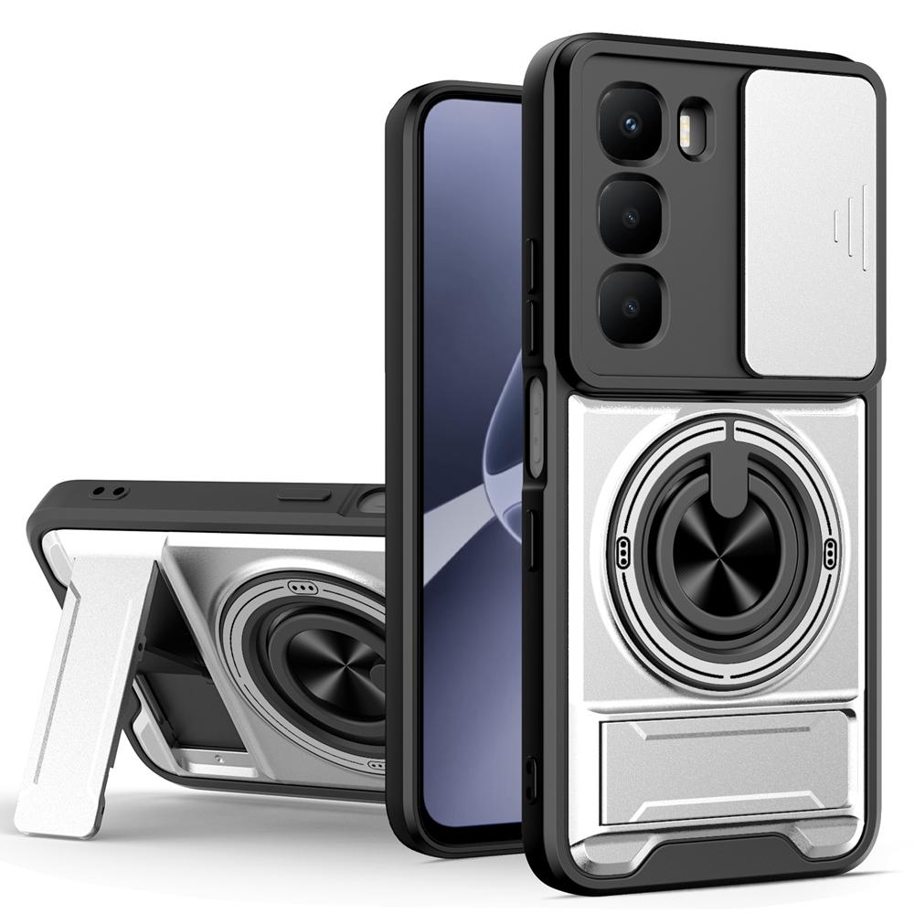 KEYSION Magnetic Phone Case for Infinix Hot 60i 4G 60 5G Hot 60 Pro Slide Camera Protection Upright Kickstand Shockproof Cover