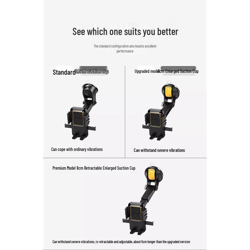 Excavator-Compatible Car Phone Holder with Large Suction Cup