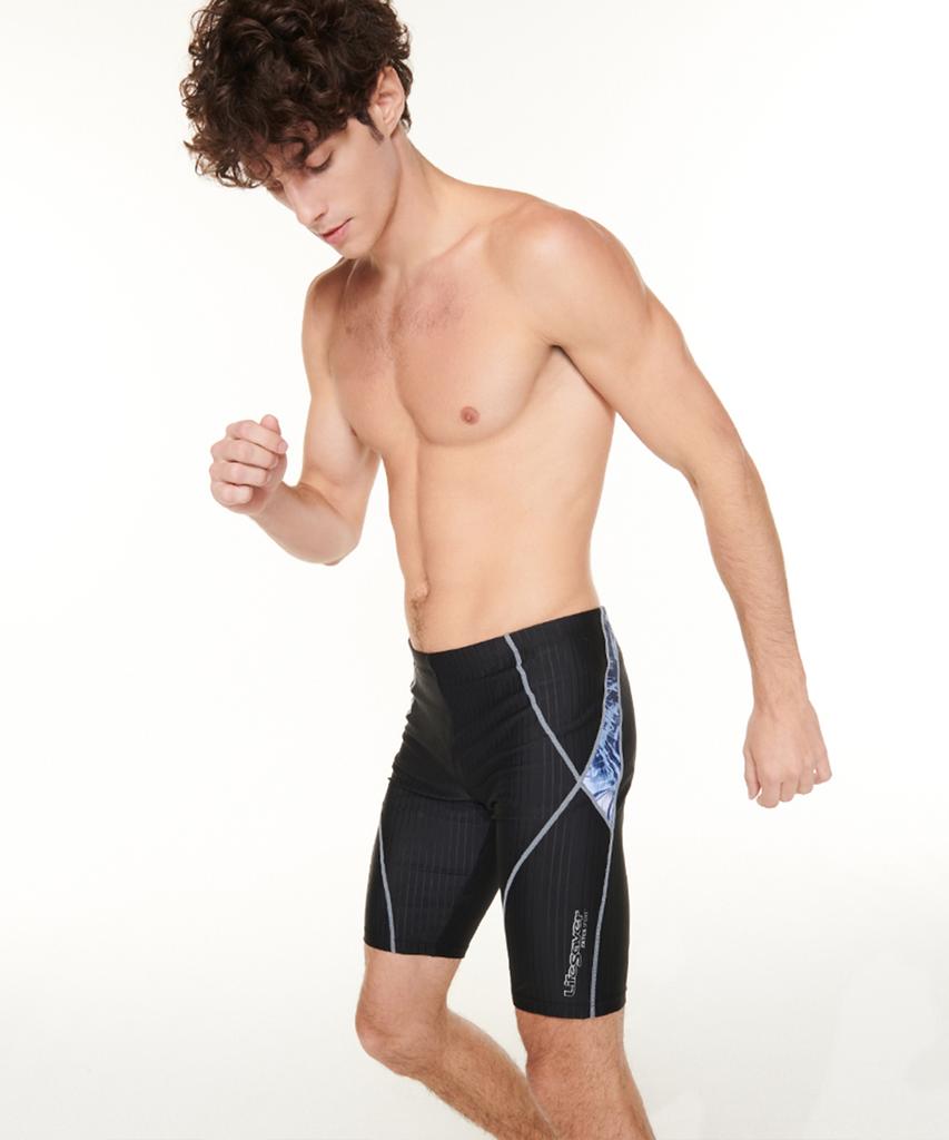Jeteseu Men'S Easy Fit Knee-Length Swimsuit Pants Indoor Swimwear M_3A255