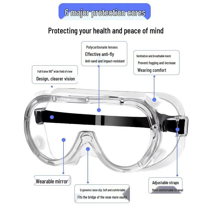 Ochelari de protecție anti-ceață, rezistenți la praf, pentru bărbați și femei - Ochelari industriali rezistenți la vânt și la nisip