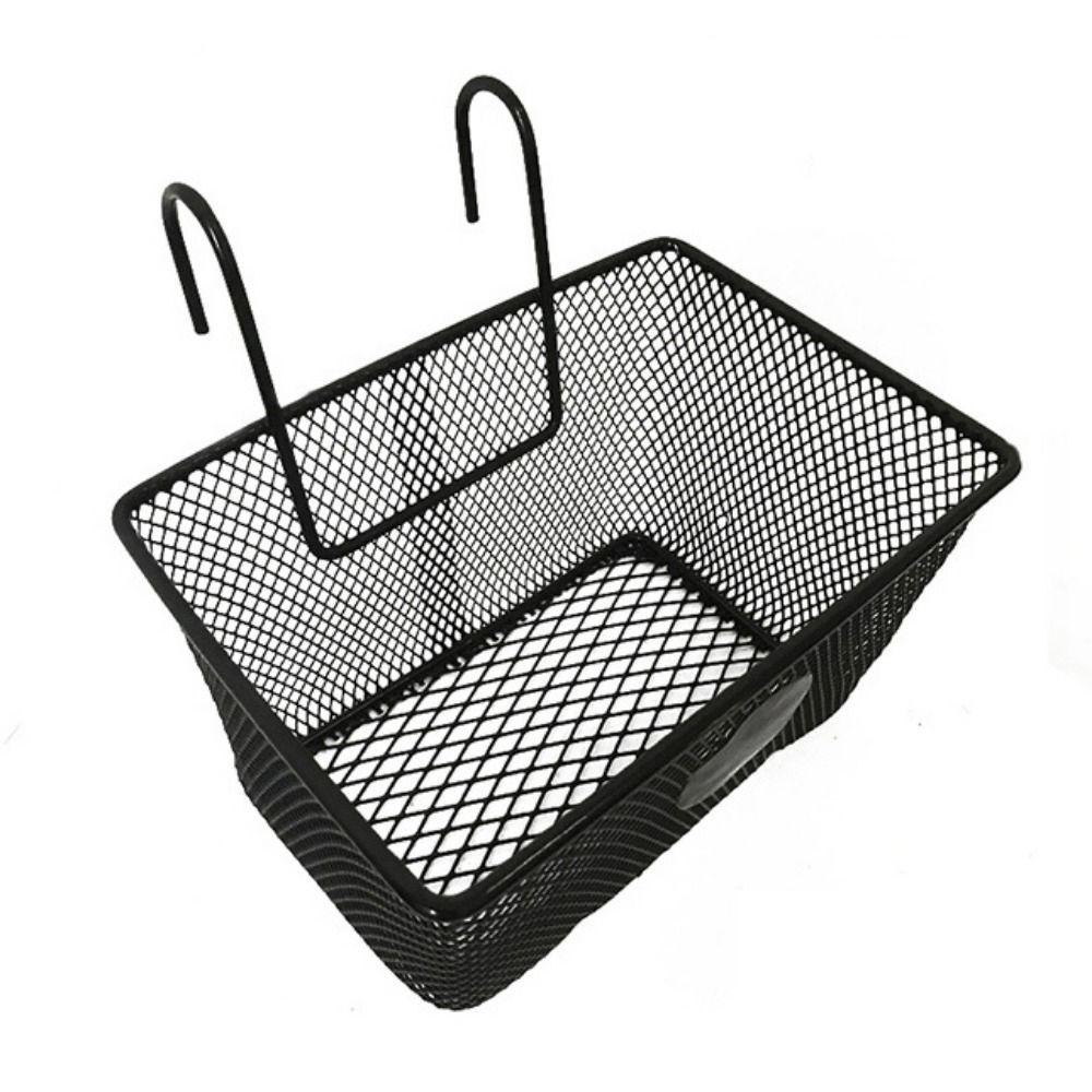 Black Bike Front Basket Metal Mesh E-Scooter E-bike Basket Handlebar Shopping Storage Basket
