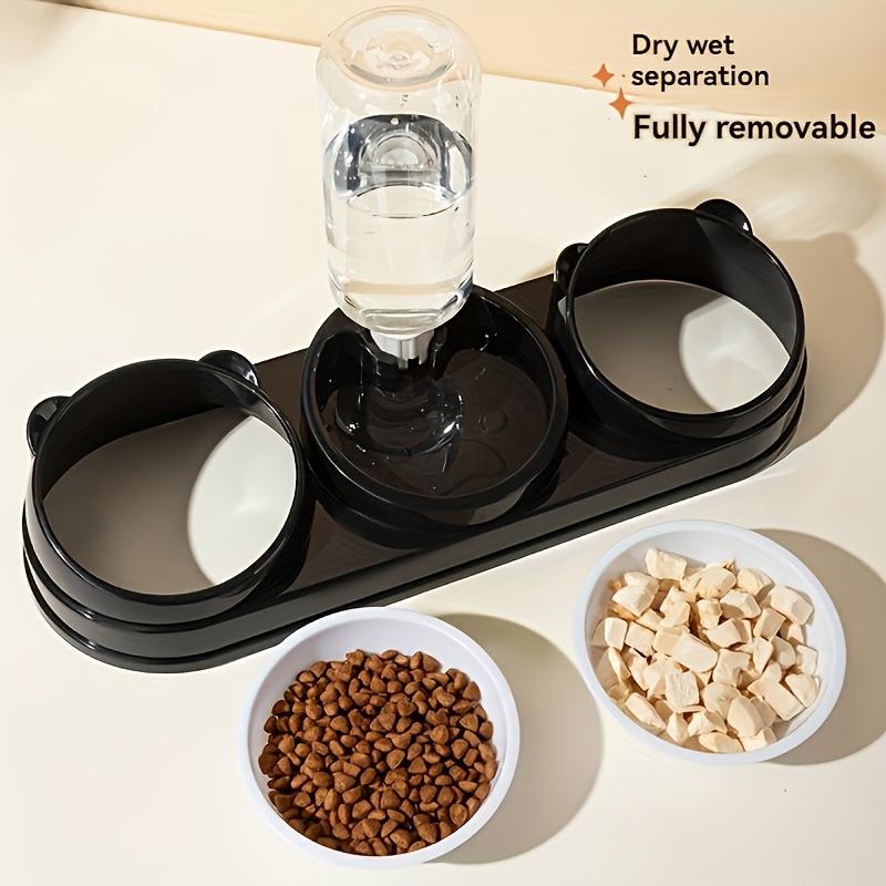 

1pcs stainless steel pet double bowl set cat and dog feeder and water fountain 1pcs серый