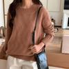 New ArrivalS Open Run Wave KniT Round Neck Women S caShmere looSe FiT T ShirT