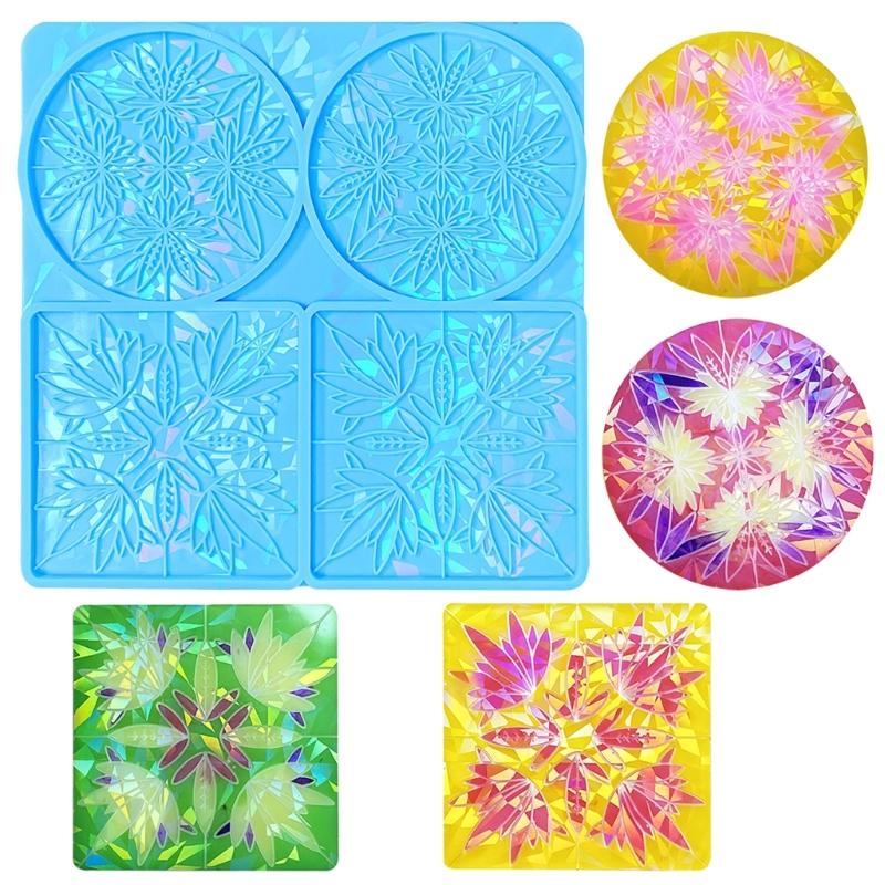 Cup Mat Resin Mold Holographic Coaster Silicone Mold Multi-functional Drink Coasters Epoxy Casting Mold DIY Art Tool
