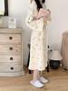 High-Quality Imitation Cotton Bow Pajama Nightgown - Cute, Loose, Long Sleeve Bathrobe for Women