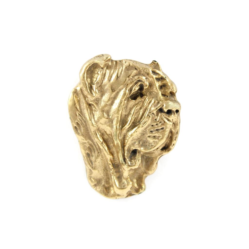 Neapolitan Mastiff, Mastino Napoletano II - Dog Brooch In Decorative Box, Elegant Gold-plated Pin, Art-Dog Brand Jacket Pin
