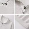 Men's Lapel Sweatshirt Casual Zip Collar Long Sleeve Pullover Loose Fit Solid Color Top for Streetwear Sports Daily Wear