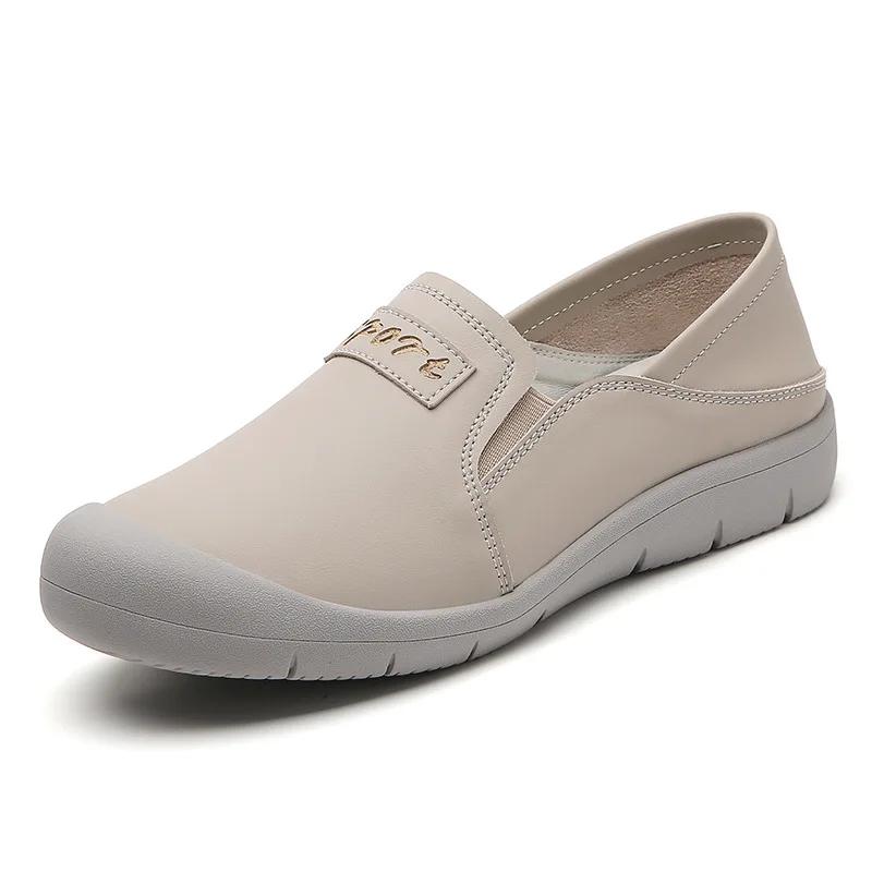 Fashion Spring Women Flat Casual Shoes Comfort Non Slip Loafers Ladies Slip On Sneakers Zapatos Mujer Summer Hollow Women's Leather Shoe