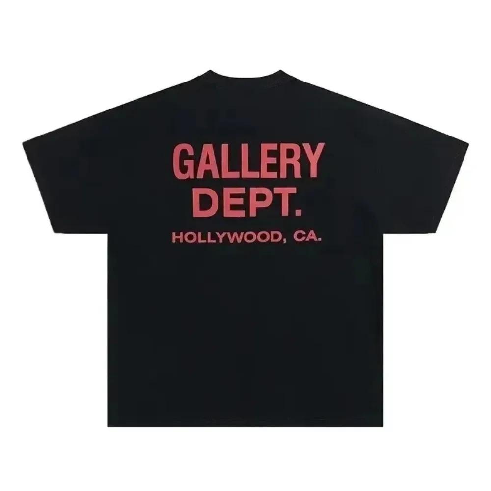 Vintage tričko Více velikostí Digitální potisk Gallery Dept Módní design s písmeny Polyester Letní neformální oblečení Elegantní top