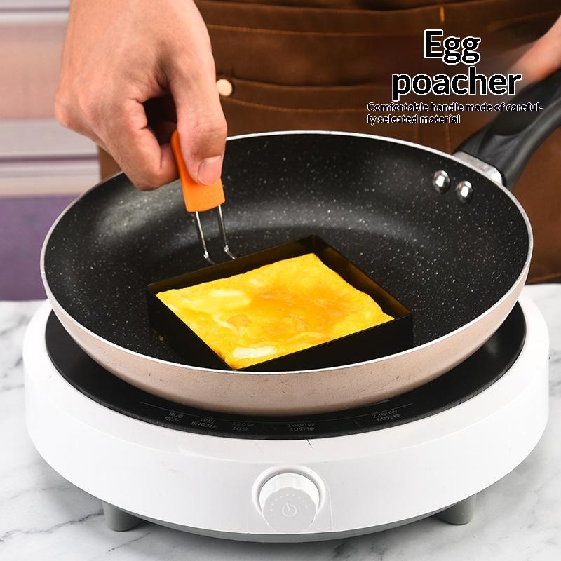 Stainless Steel Egg Fried Ring Non-stick Square Round Pancake Mold Muffins Omelet Maker Frying Egg Cooking Tool Kitchen Gadgets