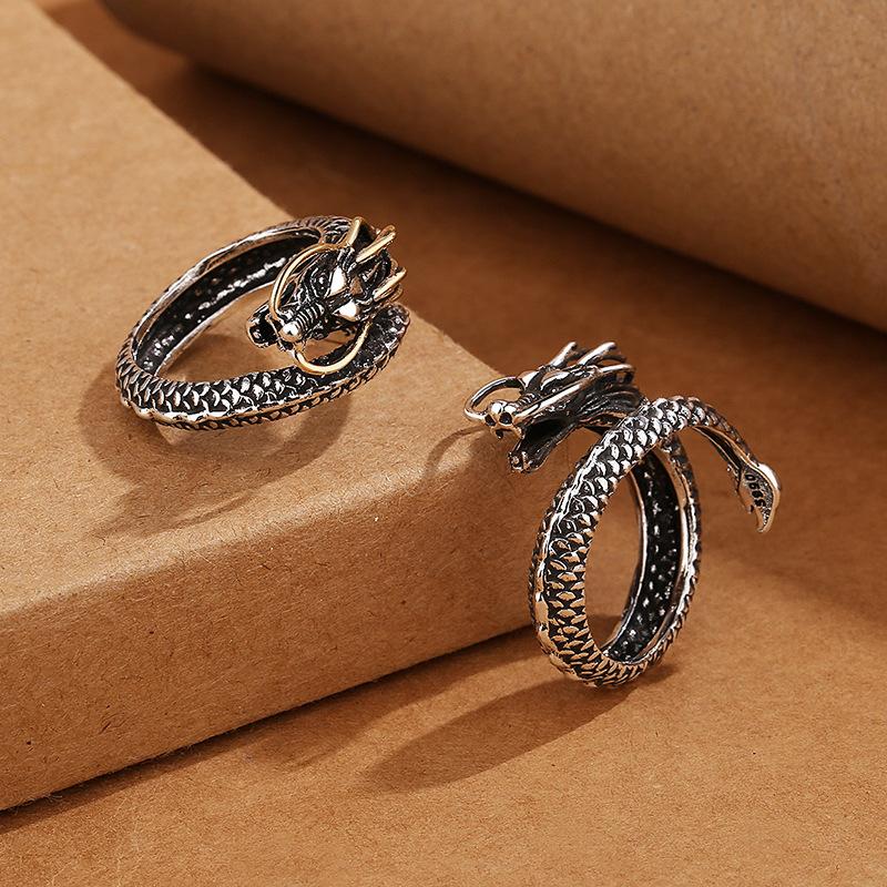 New 925 Silver Ring Vintage Dragon High Quality For Women Men Wedding Fine Jewelry Accessories Party Gift