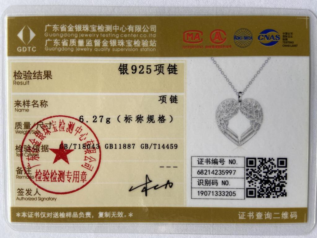 925 Sterling Silver Heart Necklace Wedding Jewelry