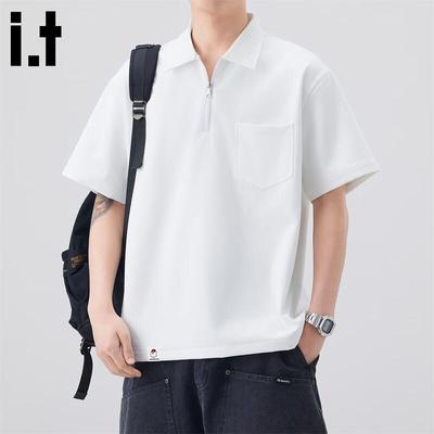 Men's Ice Silk Half-Zip Polo Shirt