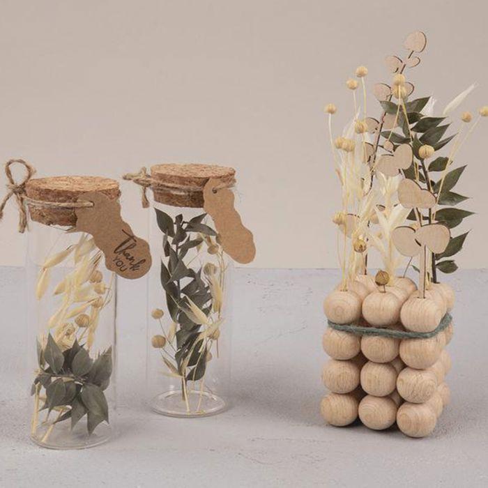 Bouquet de fleurs séchées noires et beiges