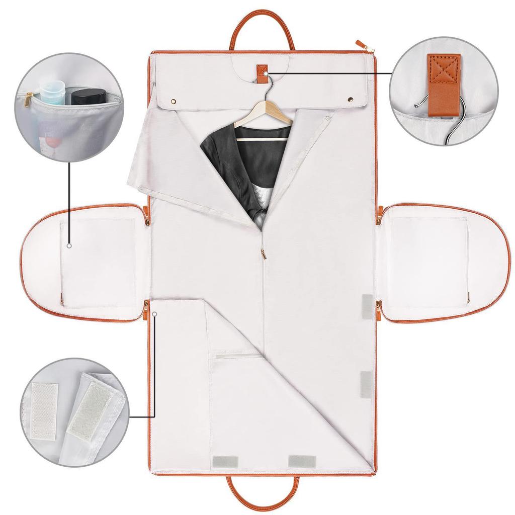 Versatile Women's Folding Travel Suit Bag: Multi-Function PU Storage with Large Capacity & Portability