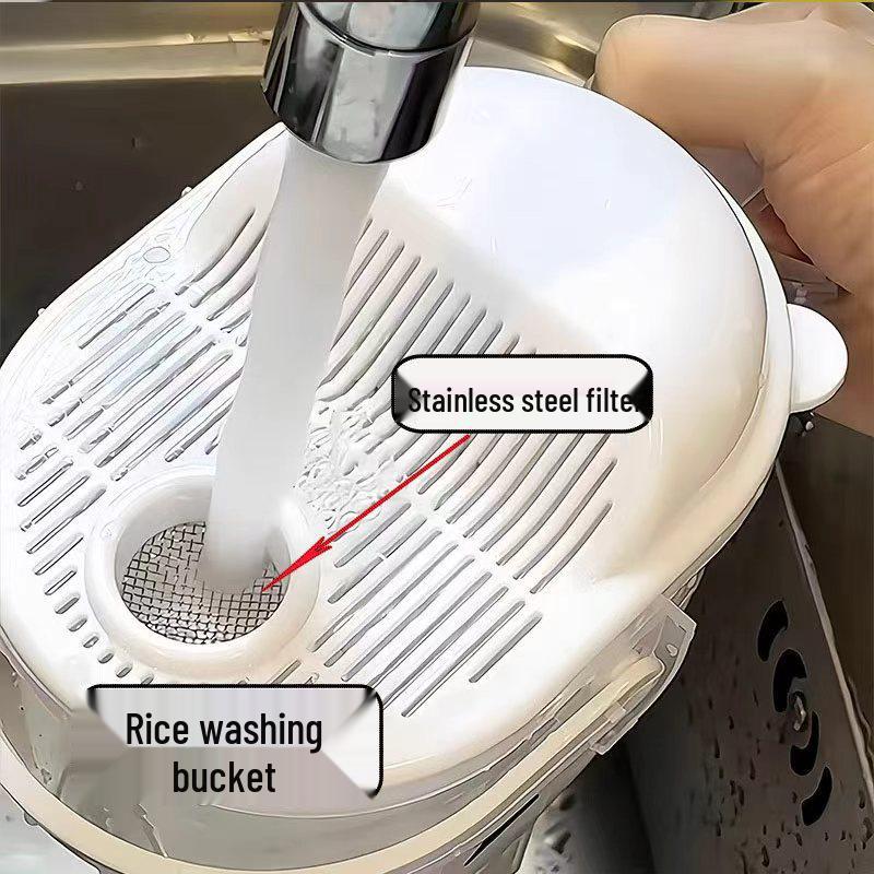 Hands-Free Rice Rinsing Device: Efficient Sieve and Drain Basket for Easy Rice Washing
