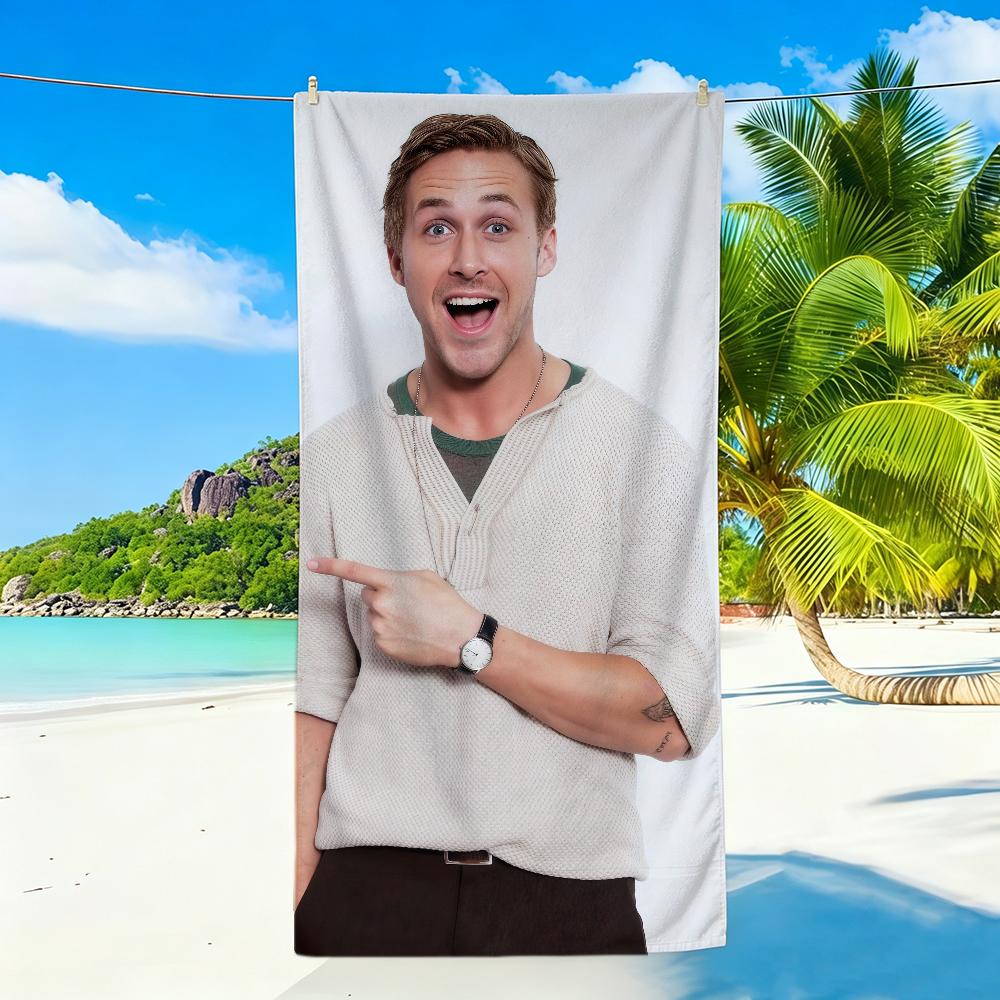 Actor Ryan Gosling Towel Sports Quick Dry Travel Camping Sandproof Soft Light Large Beach Towel