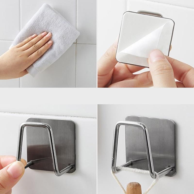 3pcs Sink Sponge Holder For Kitchen Slivery Stainless Steel Household Water Channel Dishcloth Rag Storage Rack