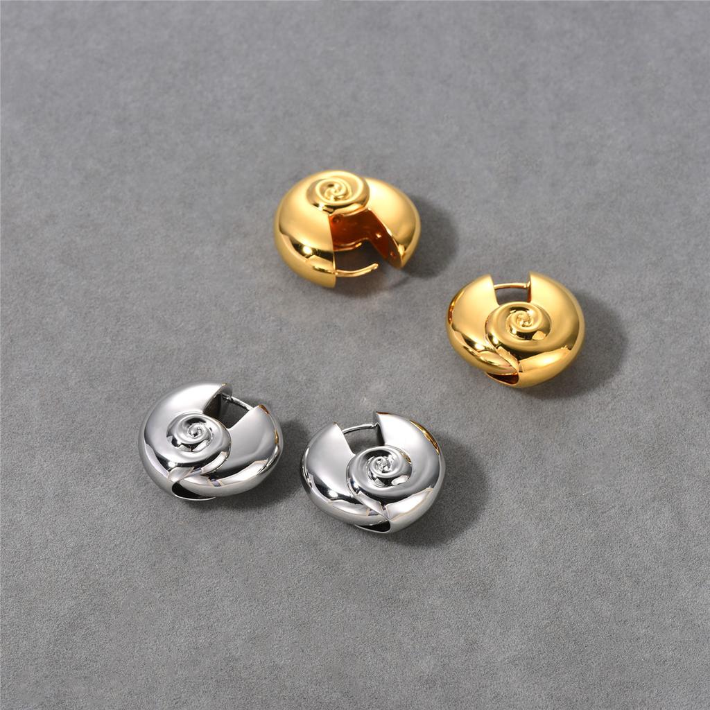 Unique Personality, Fashionable Spiral Ear Buckle Earrings, Niche Design, Simple Temperament, Trendy Style Earrings, Women