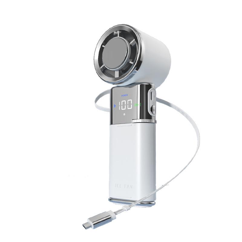 

High-Speed Handheld Fan with Semiconductor Cooling, Long Battery Life & Built-in Retractable USB Power Bank 60x60x180 mm