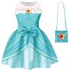 Super Mario Rosalina Princess Bow Dress for Girls, Cosplay Costume Party Fancy Dress with Game Character Elements