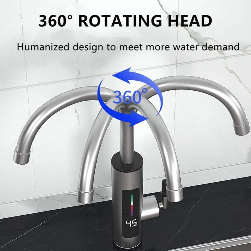 110V Hot Water Heater Faucet Instant Tankless Electric Kitchen Bathroom Fast Heating Tap Water Faucet with LED Digital Display
