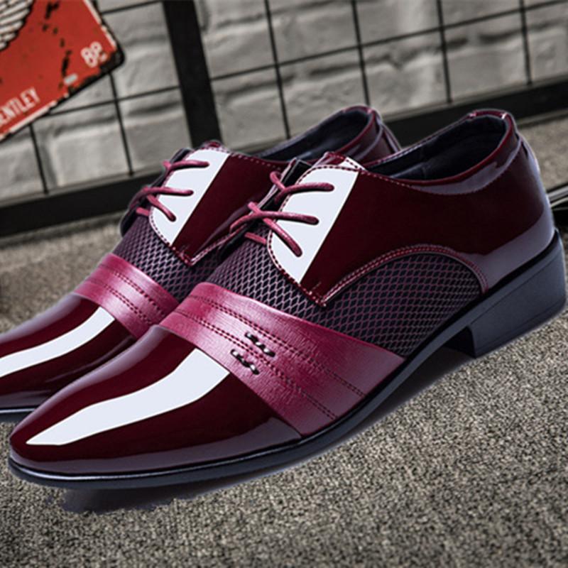 FashionMen's Elevator Leather Shoes Man Breathable Dress Shoes Men Wedding Party Office Lace Up Business Office Shoes Men