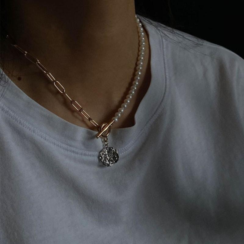 RER Silver Pendant Pearl Necklace