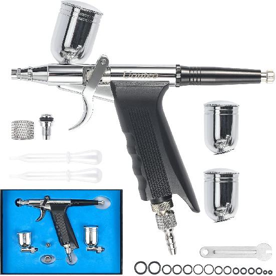 Uouteo Airbrush Trigger Gun Air Brush Gun with 0.3 Mm Needles 7CC &10 CC Cup for Painting