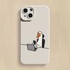 Cute Cartoon Slacker Duck Phone Case For iPhone 11 12 13 14 15 Pro Max Mini X XR XS 78 Plus Shockproof Matte Soft Silicone Cover