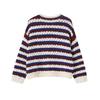 European and American style, new women's clothing, long-sleeved round neck hollow striped knitted jacket 6771022