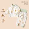 Jingqi Toddler Autumn Pure Cotton Warm Underwear Set – Girls' Two-Piece Pajamas