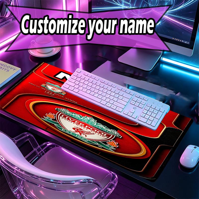 Custom Name Personalized Football team F.C Pattern Mousepad, Laptop PC Desk Mat, Decorative Desk Mat for Home Keyboard Pad Gift