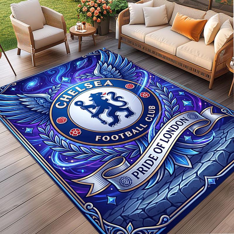 Chelsea FC Print Rug, Washable Floor Carpet, For Entryway Dorm Laundry Room Office Study, Home Decor Birthday Christmas Gift