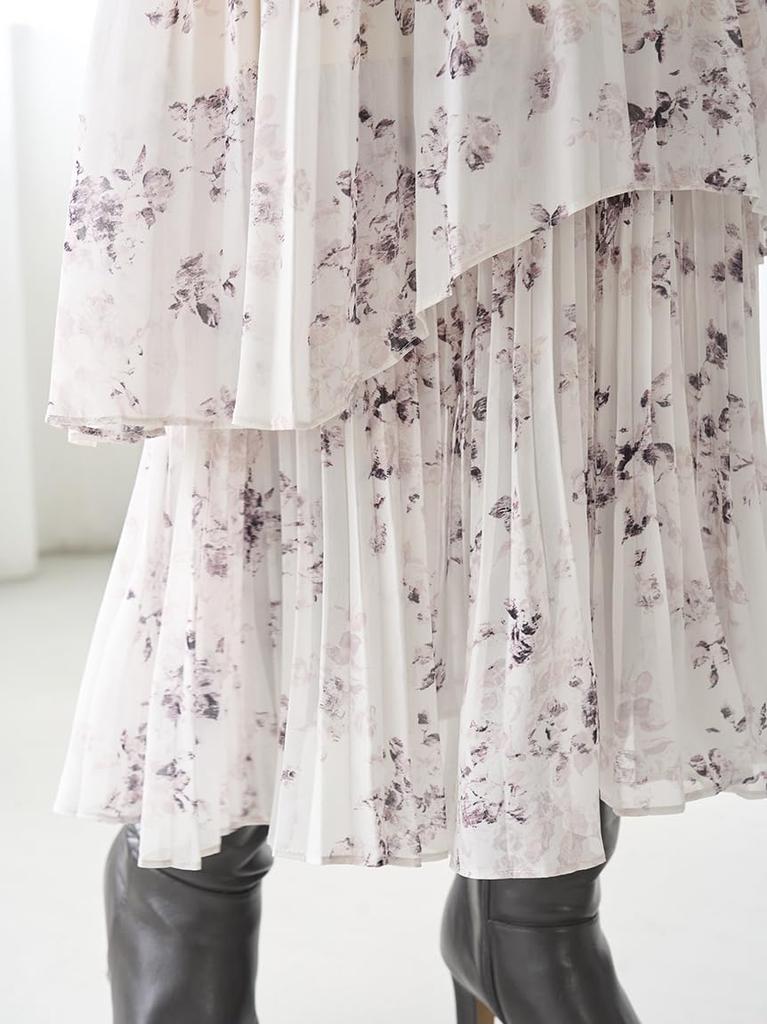 Sustina Pleated Print Dress SWFO255038IVR0