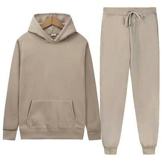 Unisex Sports Fleece-Lined Hoodie & Sweatpants Set with Custom Logo Option