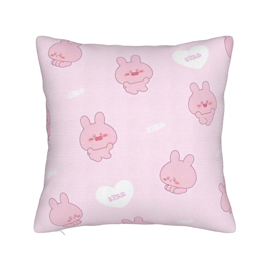 Rabbit Asamimichaan Cute Asamimi Square Pillow Case Polyester Decorative Pillow Fashion Pillowcase
