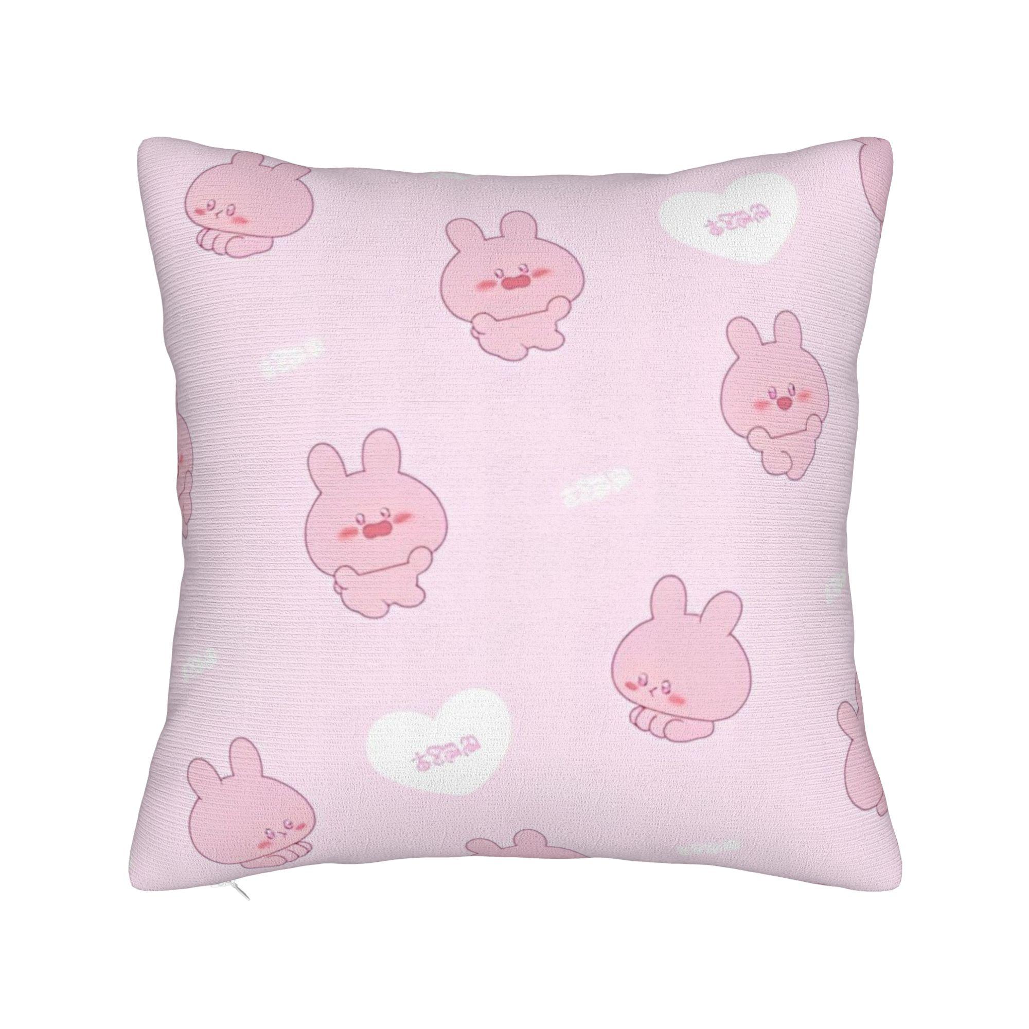 Rabbit Asamimichaan Cute Asamimi Square Pillow Case Polyester Decorative Pillow Fashion Pillowcase 30x30cm 12x12in