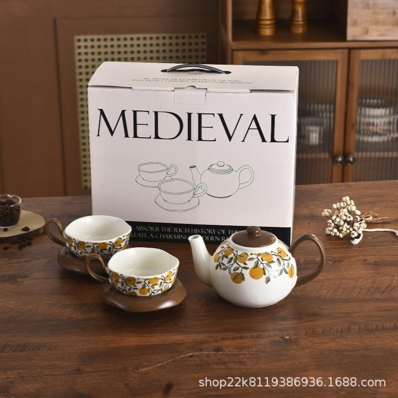 High-Value Medieval Coffee Cup, High-End Exquisite Ceramic Niche Couple Cup, High-End Household Afternoon Tea
