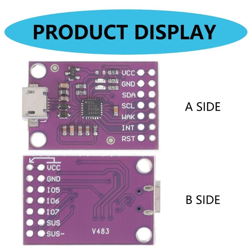 CP2112 Debug Board USB to I2C Communication Module Type C Evaluation Kit Sensors Module Adapter for Data Monitoring