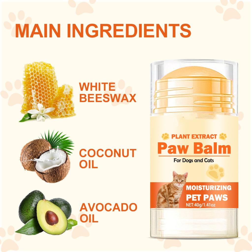 Dog Nose Balm 40g All-Natural Cream Wax For Dry, Cracked Pads Snouts Cats Moisturizer Soother, Nose Butter For Bulldogs