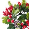 Christmas Candle Wreath Artificial Red Berries Pinecone Garland Festive Table Centerpiece Decoration for Christmas Party Home
