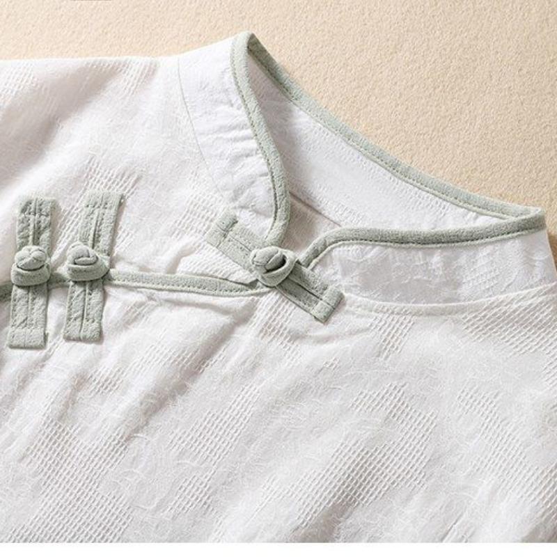 Femei bumbac Slim Cheongsam topuri tradiționale chinezești guler Tang haină moale satin stil chinezesc cămașă doamnelor brodate top