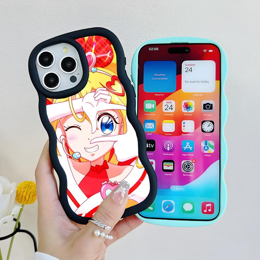 Sakura Uta Cure Idol Wavy Edge TPU Mobile Phone Case for iPhone 17 16 15 14 13 12 11 Air Pro Max Plus Colorful Cover