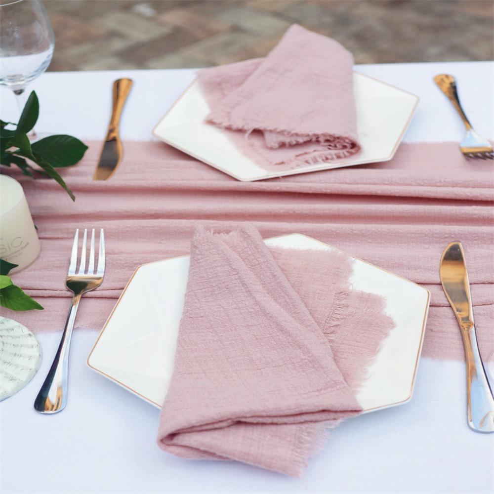 6pcs Cotton Cloth Napkin Washable Table Decoration Vintage Gauze Table Towel  Banquet