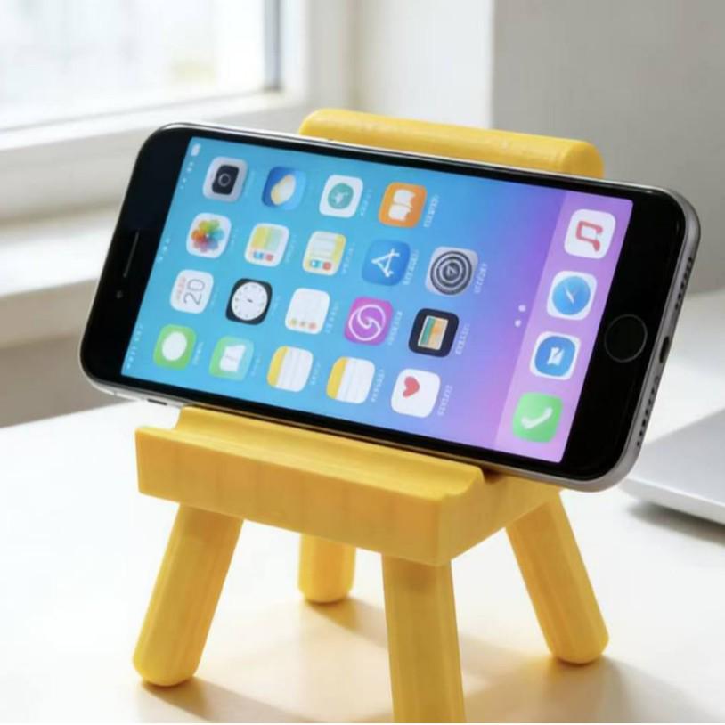 3D Lazy Chair Phone Holder – Desktop Ornament & Creative Stand for Bedroom/Dorm. золотой